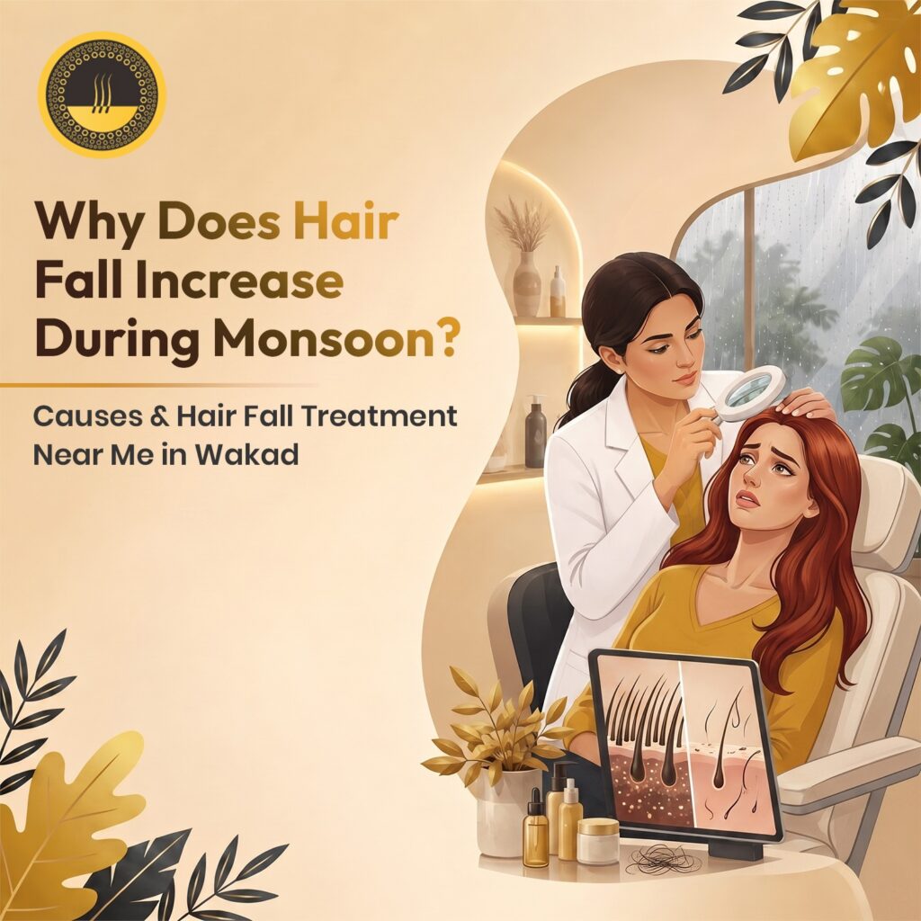 Why Does Hair Fall Increase During Monsoon? Causes & Hair Fall Treatment Near Me in Wakad